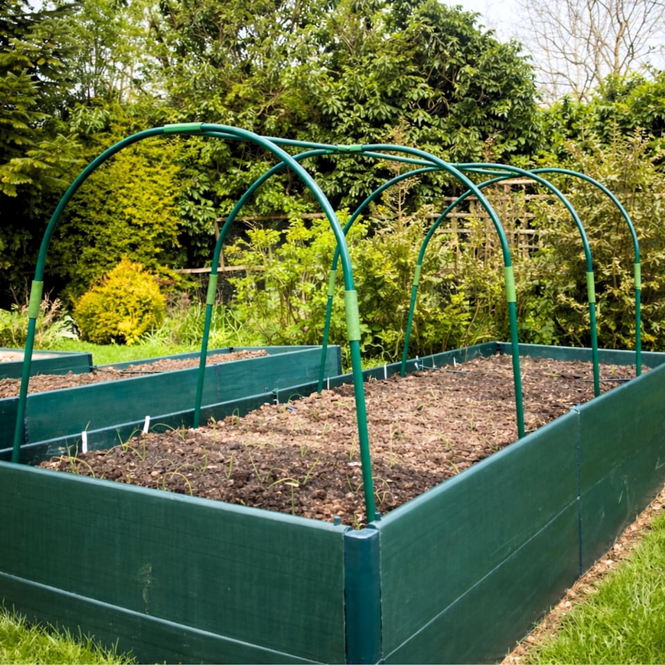 image 1 of GardenSkill Garden Vegs Grow Tunnel Polytunnel & Hoop House Grow Frame Kit 2m L x 1m W x 1m H