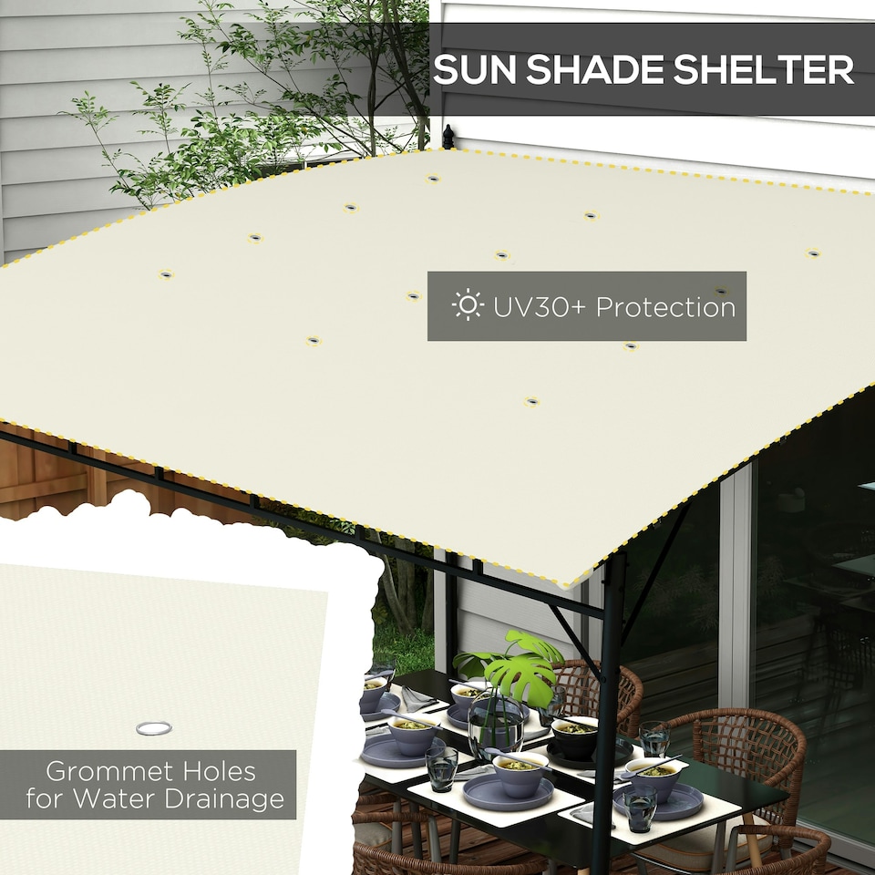 image 1 of Outsunny 3 x 4m Metal Pergola, Outdoor Gazebo UV-Resistant, Cream White