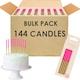 image 1 of Table Fun Pink & Gold Birthday Candles - Bulk Party Candles -  144 Pack