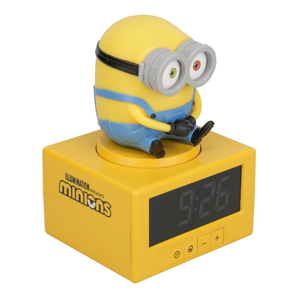 image 1 of Minions Icon Alarm Clock, Digital Clock with Alarm Function for Bedside or Desk, Character Bedroom Decor Gift, Paladone