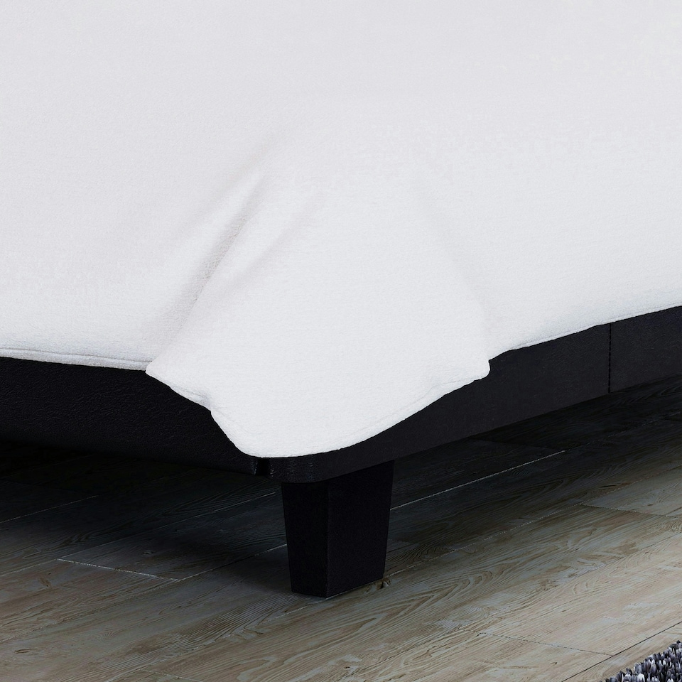 image 1 of Vida Designs Lisbon 4ft Small Double Bed Faux Leather, Black, 120 x 190cm
