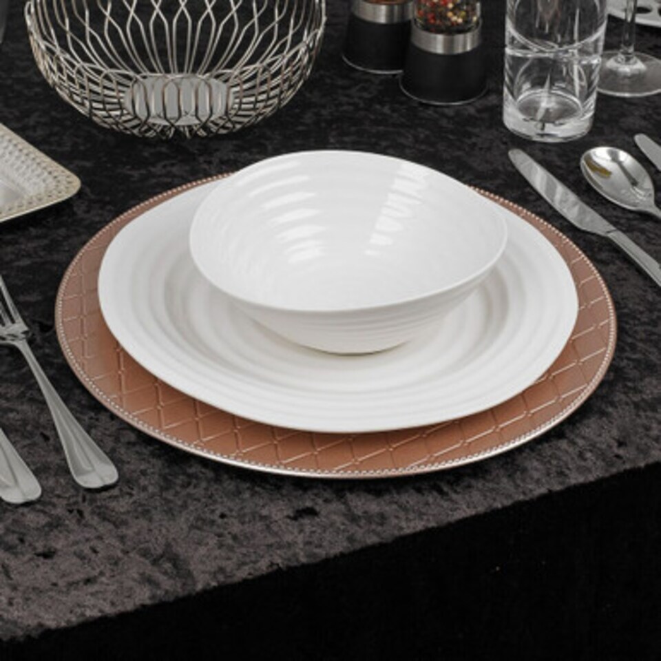 image 1 of Diamond Cross Charger Plates | Gold | Rose Gold & Set of 12 | 12
