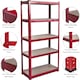 image 7 of Home Vida 5 Tier Large Heavy Duty Adjustable Steel Garage Shelving, Red - Holds 875kg - (Set of 2) | Red | Red | Large