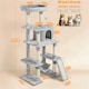 image 3 of Yaheetech Multilevel Plush Kitten Tree Condo Light Grey