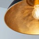 image 3 of Colman 1 Light Dome Ceiling Pendant Matt Black, Gold Leaf, E27