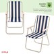 image 5 of Oypla 2x Stripey Camping Festival Party Folding Outdoor Chairs with Armrests Blue
