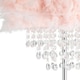 image 3 of Modern Chandelier Style Pink Feather Floor Lamp with Waterfall Acrylic Droplets | Pink