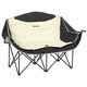 image 1 of Outsunny Double Camping Chair for Adults with Armrests, Cup Holders, Khaki Cream | Khaki