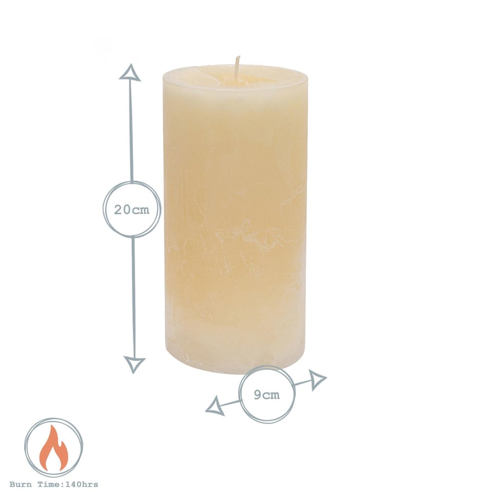 image 1 of Nicola Spring Round Vanilla Pillar Candle - 140 Hours - Cream | Cream | Beige
