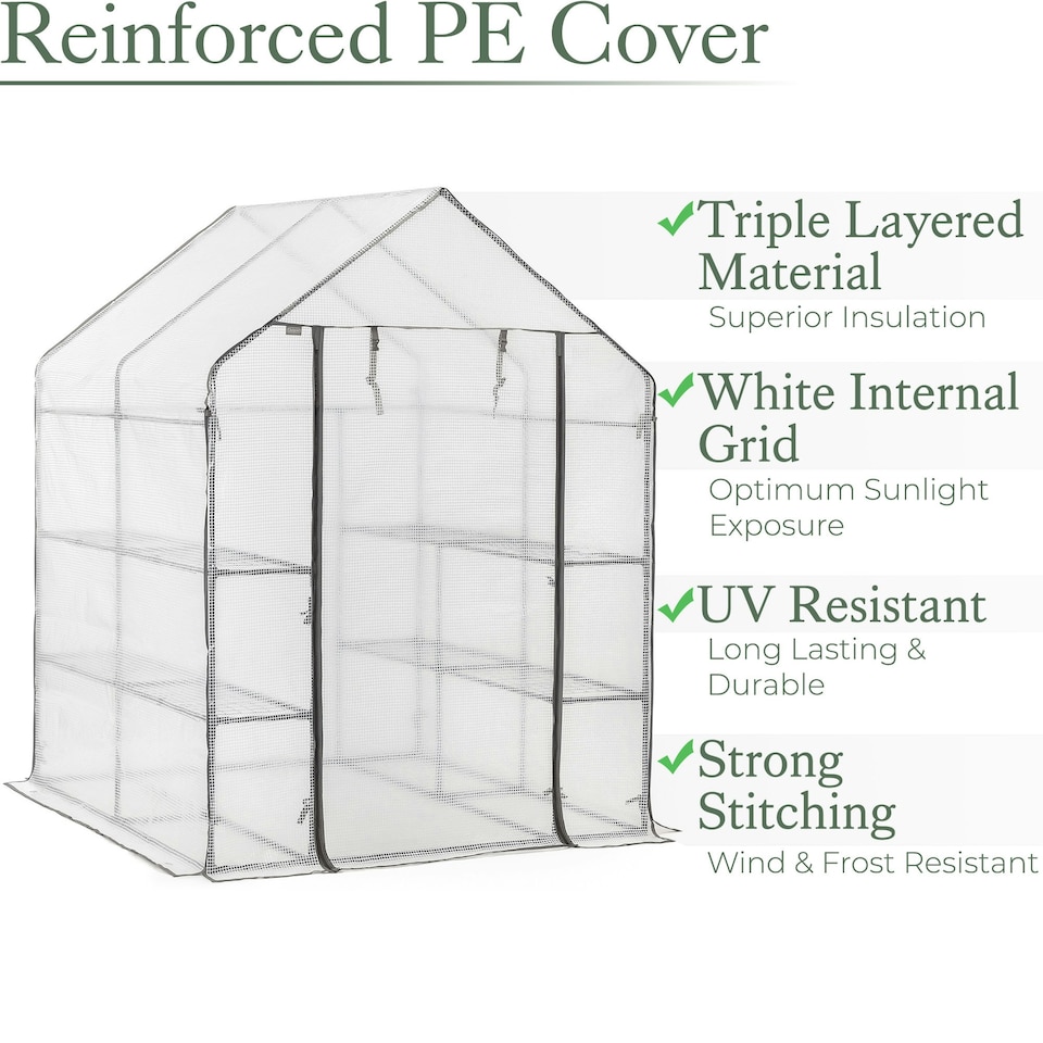 image 1 of Extra Large Walk In Greenhouse (8 Shelves)