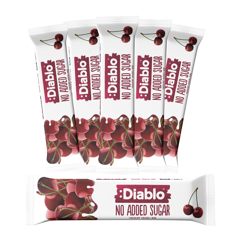 image 1 of Diablo No Added Sugar Yoghurt and Cherry Muesli Bar 30g 6 Pack