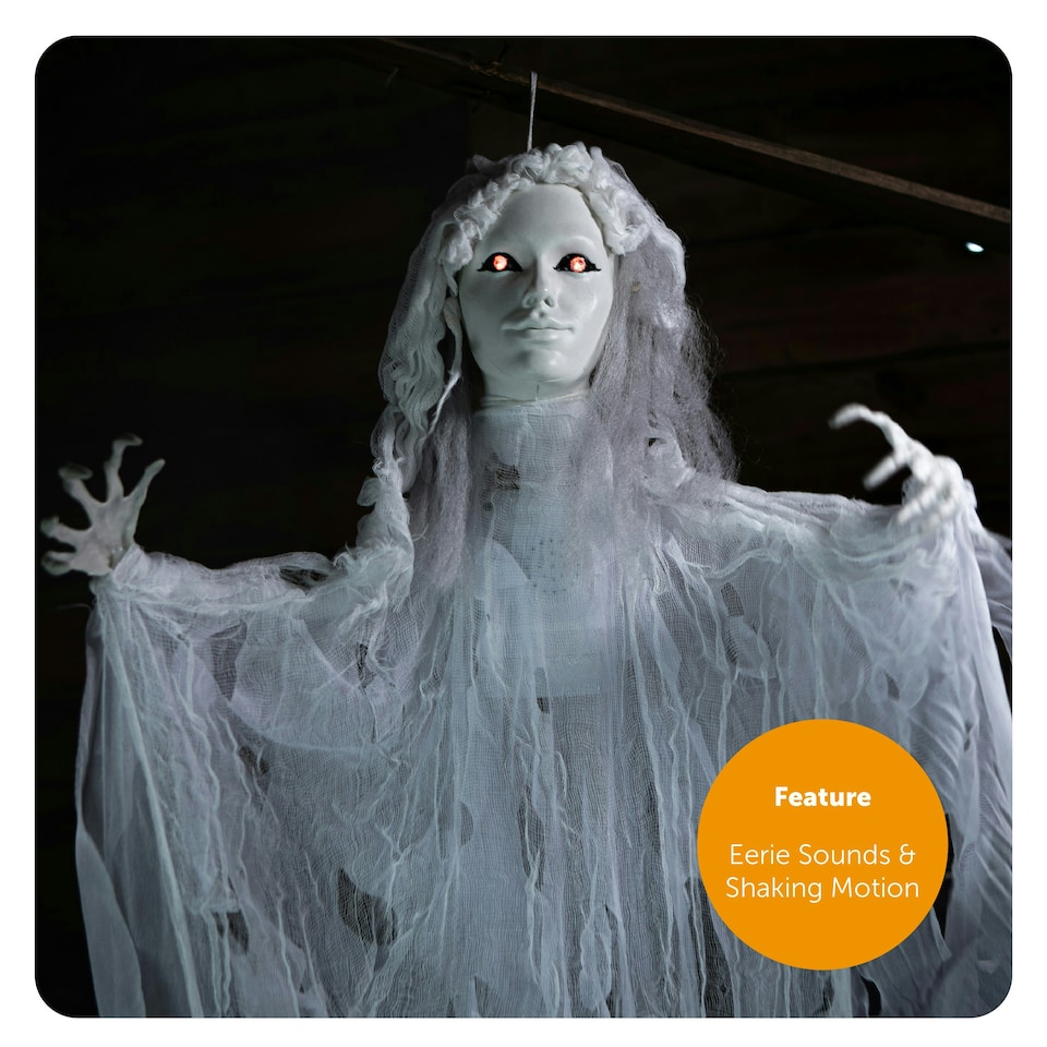 image 1 of Hanging Shaking Bride – Halloween Prop Decoration with Sound & Movement