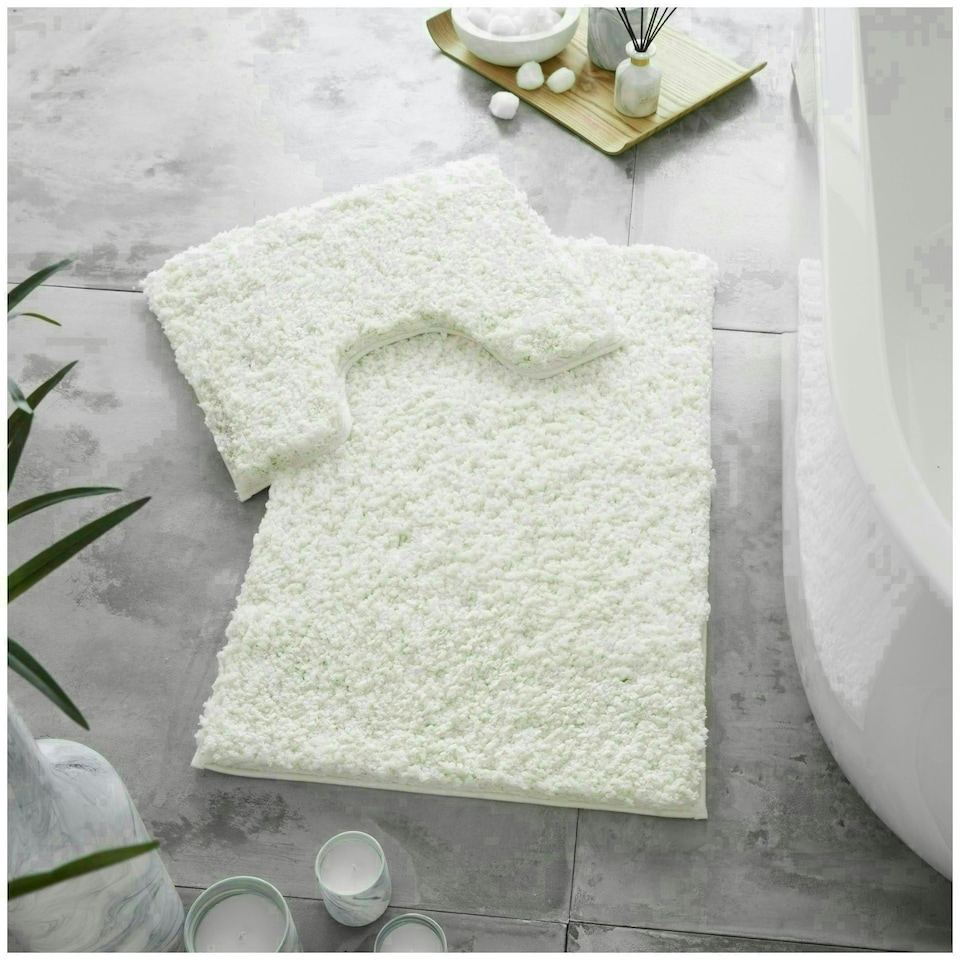 image 1 of VELVETIO Bath Mats & Pedestal Mat Set Anti Slip Super Soft Water Absorbent Cream