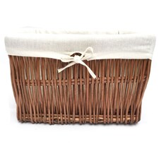 Wider Large Big Deep Lined Kitchen Wicker Storage Basket Xmas Hamper Basket Extra Large 52 x 40 x 21 cm | Brown | Brown