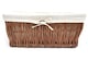 image 1 of Wider Large Big Deep Lined Kitchen Wicker Storage Basket Xmas Hamper Basket Extra Large 52 x 40 x 21 cm | Brown | Brown