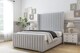 image 2 of Sloomy Marlborough Silver Plush Bed Frame With 50"  Upholstered Wingback Headboard 4'6 Double