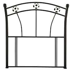 3ft Single Football headboard.Metal black soccer, sports bed head end. 3ft Single Black | 3ft Single