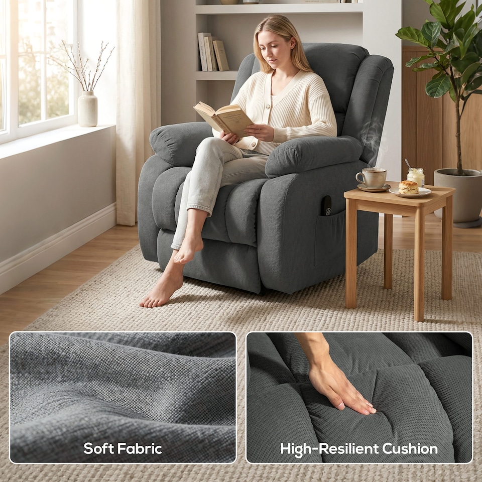 image 1 of HOMCOM Power Lift Recliner Chair, Reclining Chair with Massage, Grey | Grey | Grey | One Size