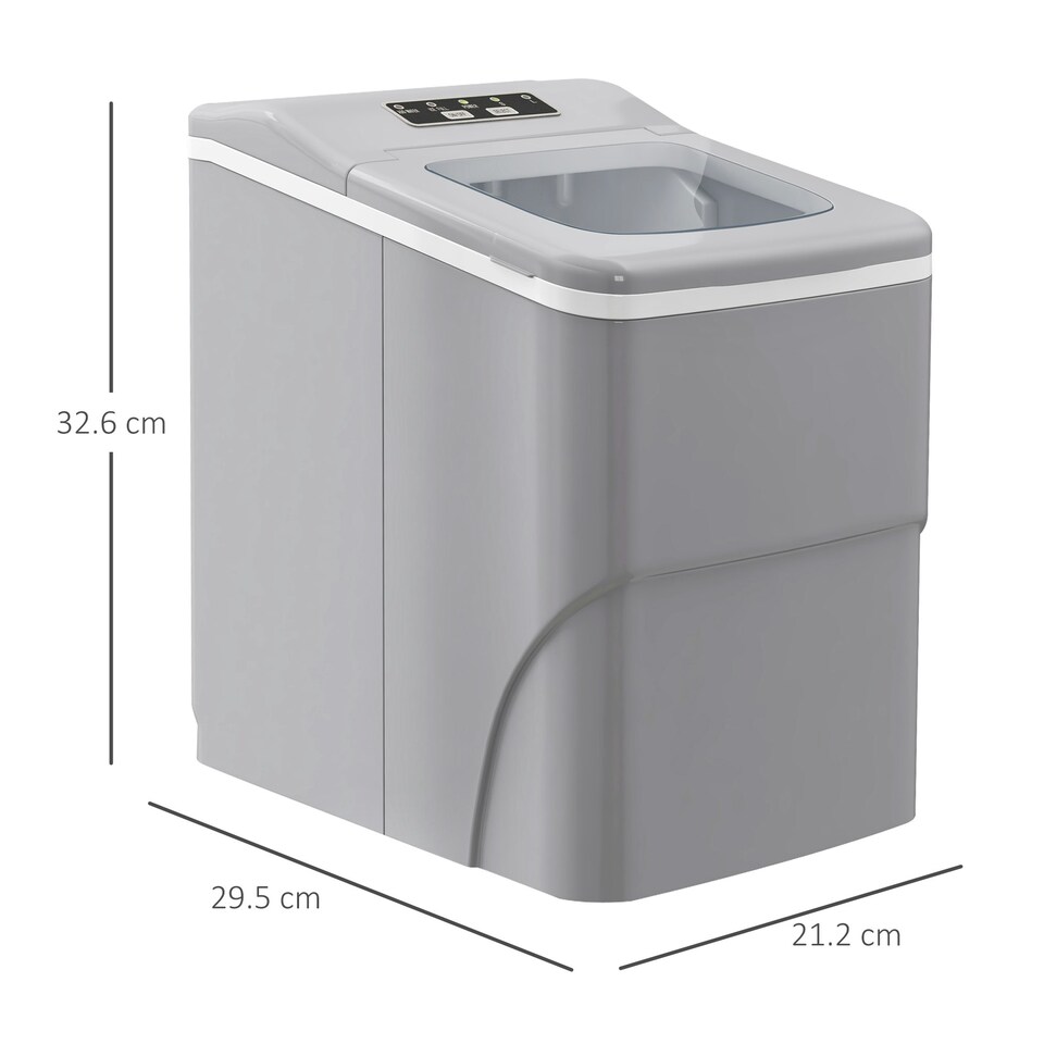 image 1 of HOMCOM Ice Maker 12kg/24H Production with Scoop Basket for Home Office Black