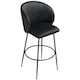 image 8 of Bar Stool Luana - with backrest, velvet look and padded | Black | black/black | 60 x 51 x 106 cm | 2