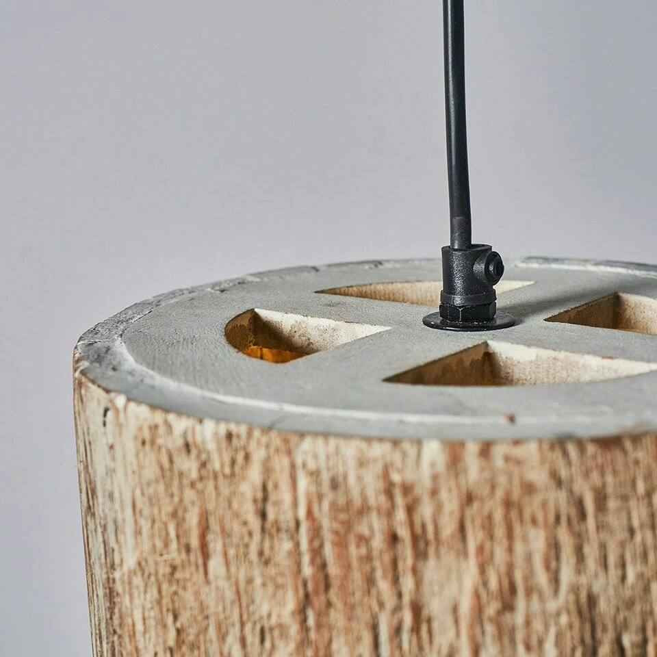 image 1 of ValueLights Natural Rustic Wooden Tree Log Cylinder Ceiling Light Shade