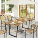 image 2 of Outsunny 175x80cm Rectangular Dining Table for 6, Brown Brown