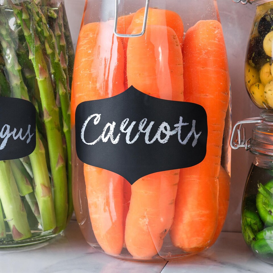 image 1 of Argon Tableware Glass Storage Jar Labels - Large - Black - Pack of 3