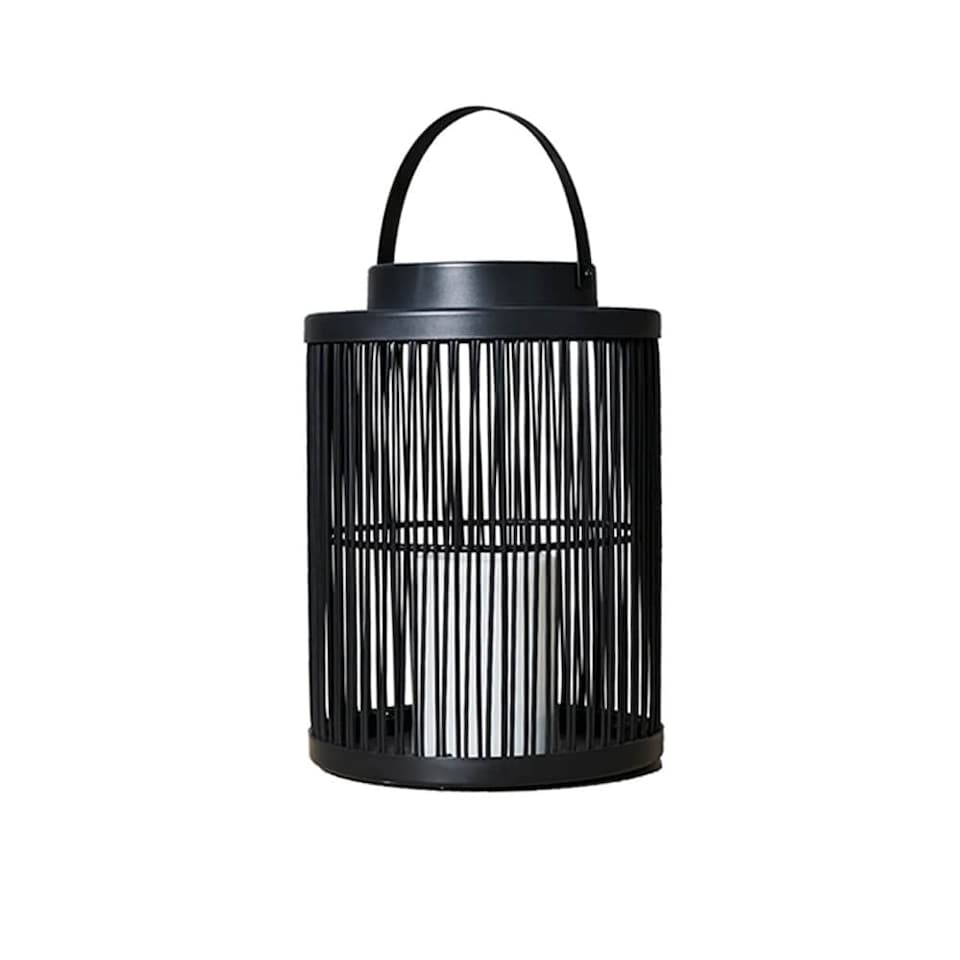 image 1 of ValueLights Outdoor Black Wire Basket Candlelight Lantern | Black