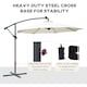 image 5 of Outsunny 3(m) LED Patio Banana Umbrella Cantilever Parasol w/ Crank, Off-White