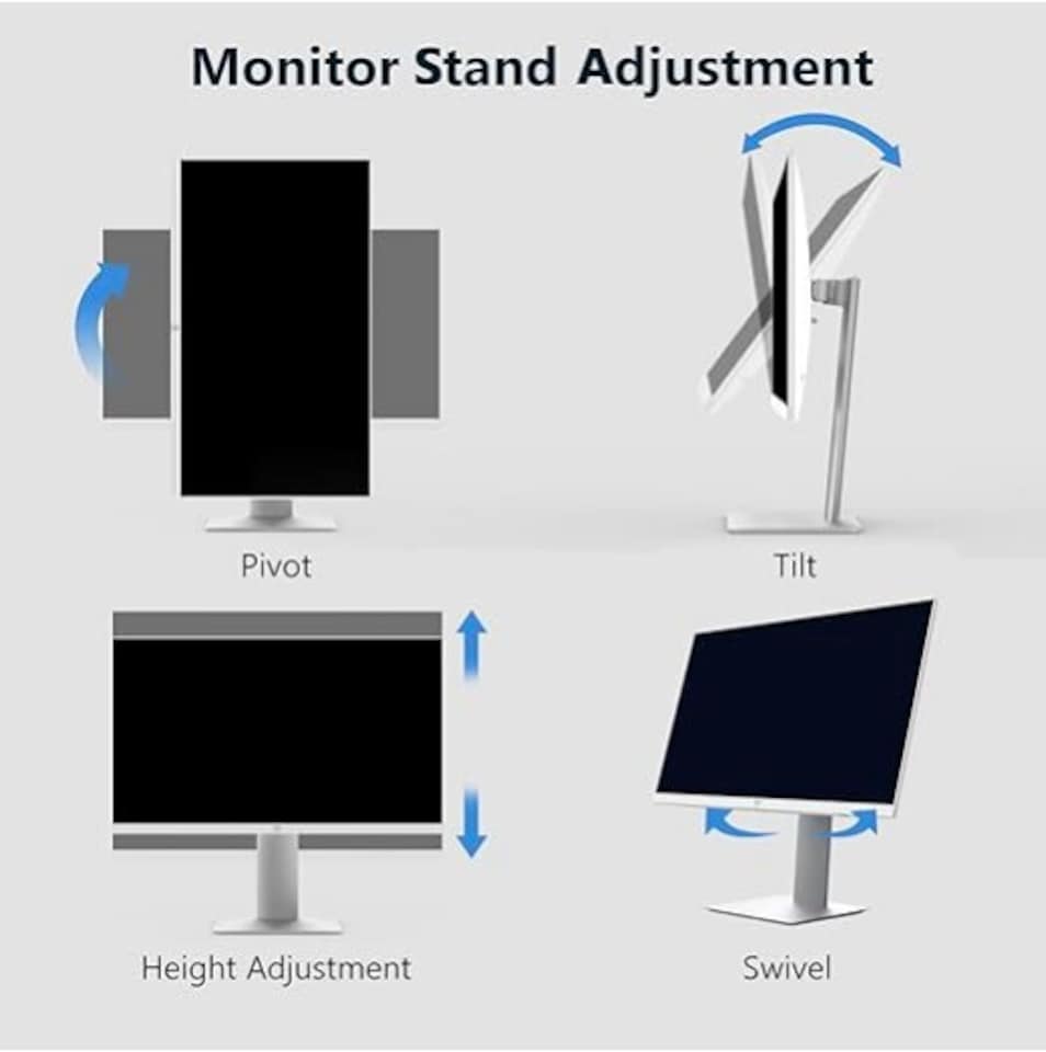 image 1 of Z-Edge 27 Inch 4K Monitor UHD 3840x2160 IPS 60Hz Height Adjustable White | PC Monitor, 250cd/m² Brightness, Adaptive Sync, Pivot Swivel Tilt, HDMI DisplayPort, VESA Mountable
