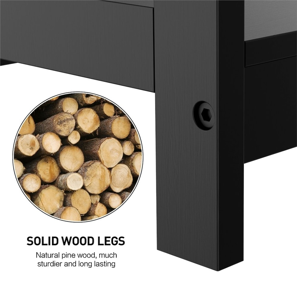 image 1 of Yaheetech  2-Tier Narrow Sofa Table with X-Shape Enforcement Structures