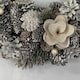 image 8 of eo Luxury Extra Large Frosted Pinecone Winter Wreath 50cm Home Artificial Christmas Festive Front Door Decoration | Grey | Frosted Grey