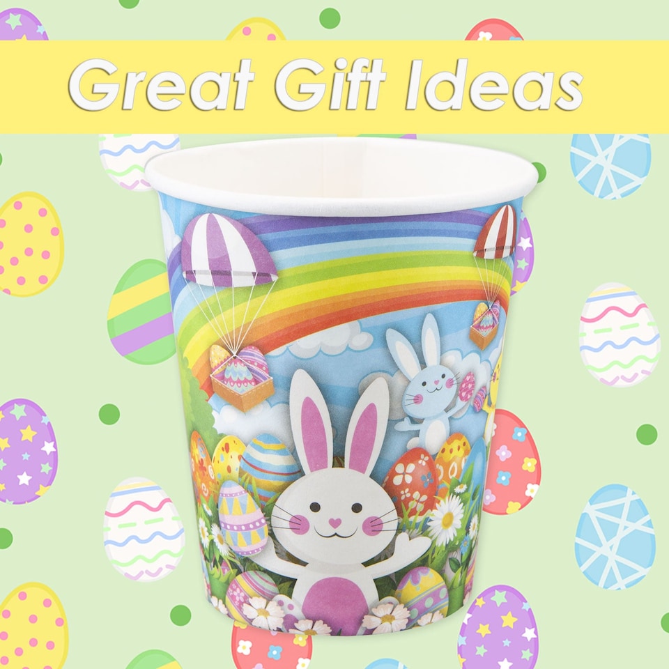 image 1 of PMS Easter Bunny Paper Cups 9oz - 8 Pack