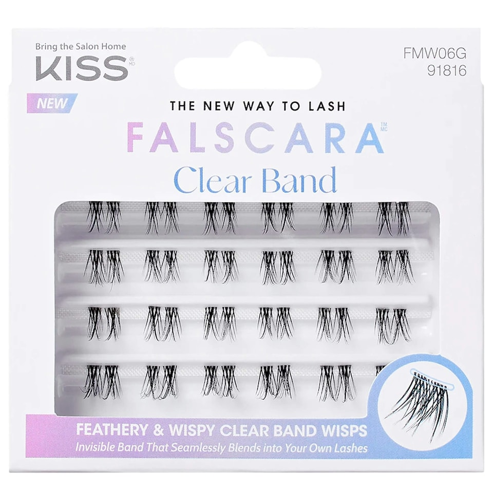 Kiss Falscara Individual Clusters Feathery & Wispy Clear Band Wisps