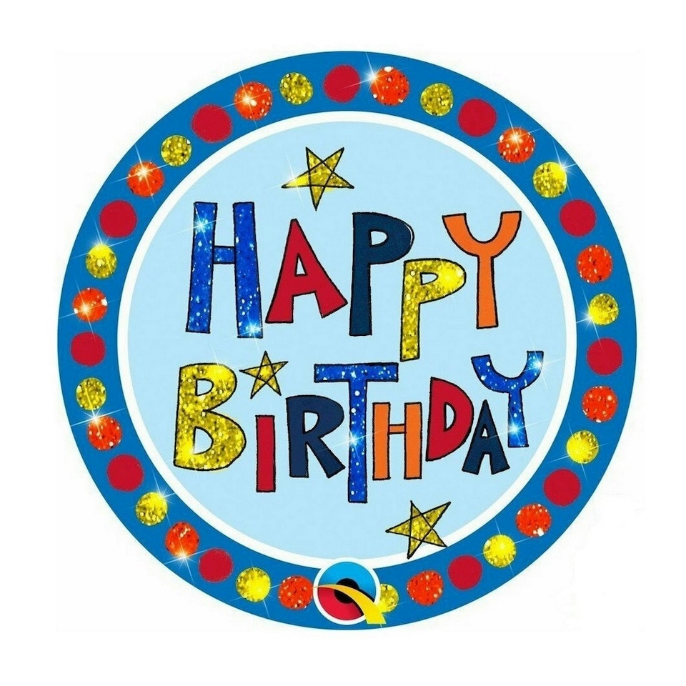 Rachel Ellen Glitter Happy Birthday Badge - Multicoloured - One Size