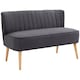 image 1 of HOMCOM Modern Linen Double Seat Sofa with Wood Frame Foam Padding Breathable Comfortable Compact Couch Home Office Dark Grey