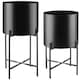 image 1 of Plant Stands Kalmar, set of 2 decorative plant pots in black steel | Black | black | 31 x 31 x 56 cm | 1