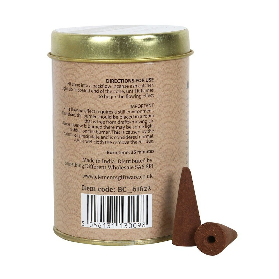 image 1 of Something Different Elements Jasmine Jumbo Backflow Incense Cones (Pack of 120) - Brown/Gold - One Size