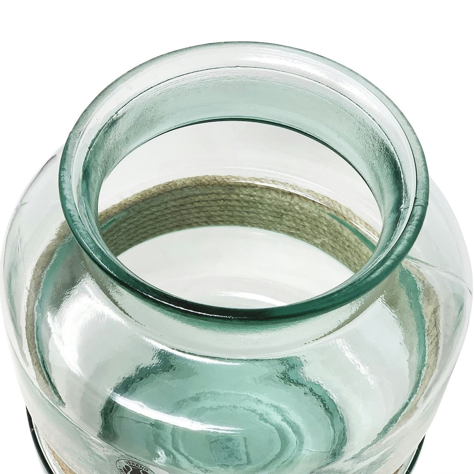 image 1 of Verano Spanish Ceramics Recycled Glass Rounded Aba Vase - 25cm