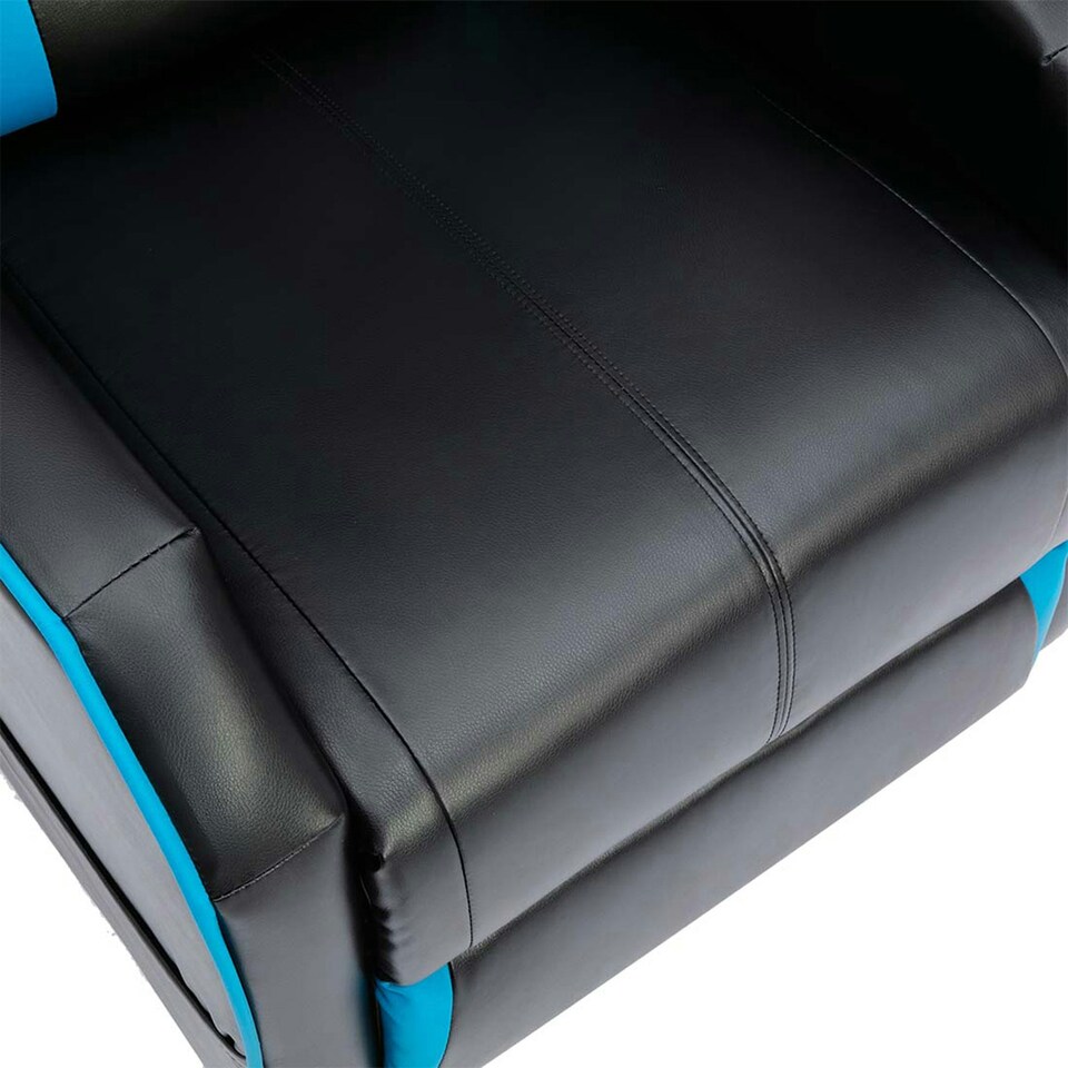 image 1 of Ranger X Faux Leather Recliner Armchair Sofa Cinema Gaming Chair (Blue)