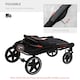 image 3 of PawHut Foldable Dog Carriage w/ Universal Wheels, Shock Absorber, Red