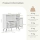 image 2 of COSTWAY Kitchen Storage Cabinet Wooden Buffet Cupboard White | White | 1