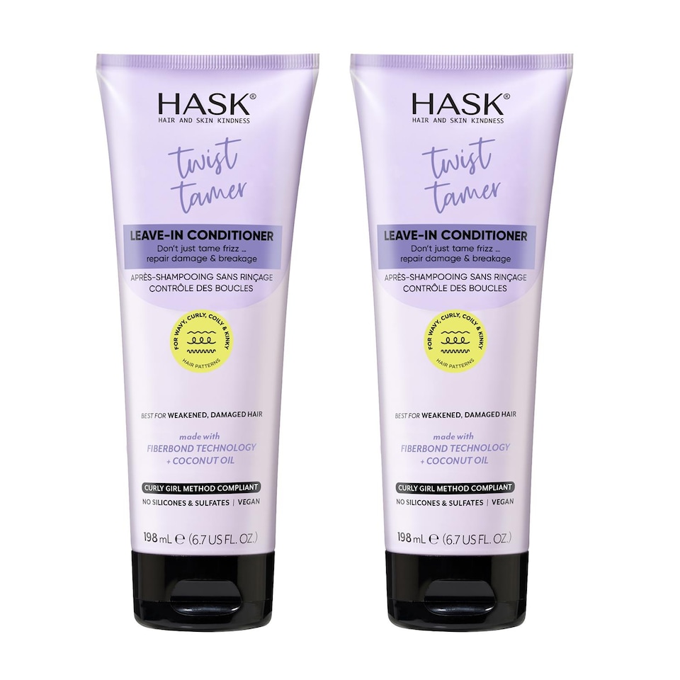 image 1 of Hask Texture Solutions Twist Tamer Leave-In Conditioner -Curl Control, 2 pack