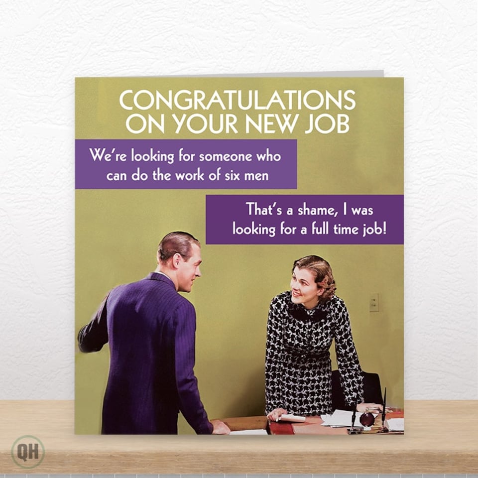 image 1 of We're Looking for Someone Who Can Do The Work Of Six Men... - Funny New Job Card