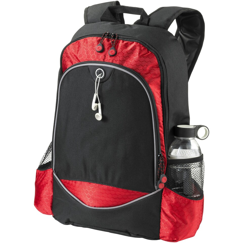 image 1 of Bullet Benton 15in Laptop Backpack - Solid Black/Red - 33 x 13.9 x 45 cm
