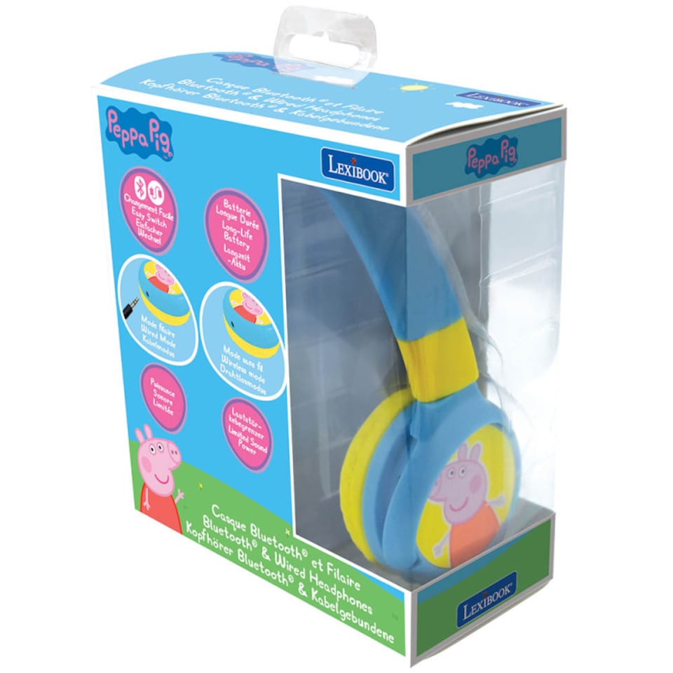 image 1 of Lexibook HPBT010PP Peppa Pig Bluetooth & Wired Foldable Headphones