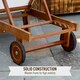 image 8 of Outsunny Outdoor Texteline Chaise Sun Lounger Acacia Wood Bed Recliner w/ Wheels