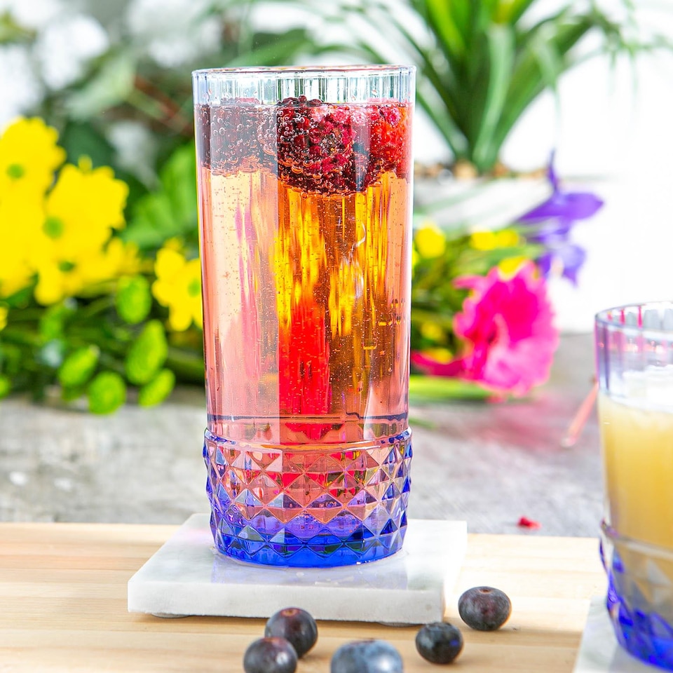 image 1 of Bormioli Rocco America '20s Highball Glasses - 490ml - Sapphire Blue - Pack of 6 | Blue | Sapphire Blue