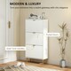 image 3 of HOMCOM Slim Shoe Storage Cabinet with 3 Flip Drawers for Hallway White | Gold | 60W x 24D x 128H cm