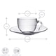 image 3 of Argon Tableware 4 Piece Glass Espresso Cup & Saucer Set - 60ml - Pack of 2